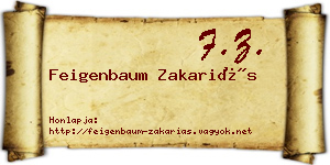 Feigenbaum Zakariás névjegykártya